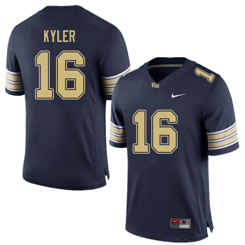 Men #16 Derek Kyler Pitt Panthers College Football Jerseys Sale-Navy